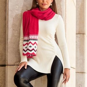 💕New Listing 💕Boston ProperSide Slit Ruched Flare Sleeve Top new Off-white XL